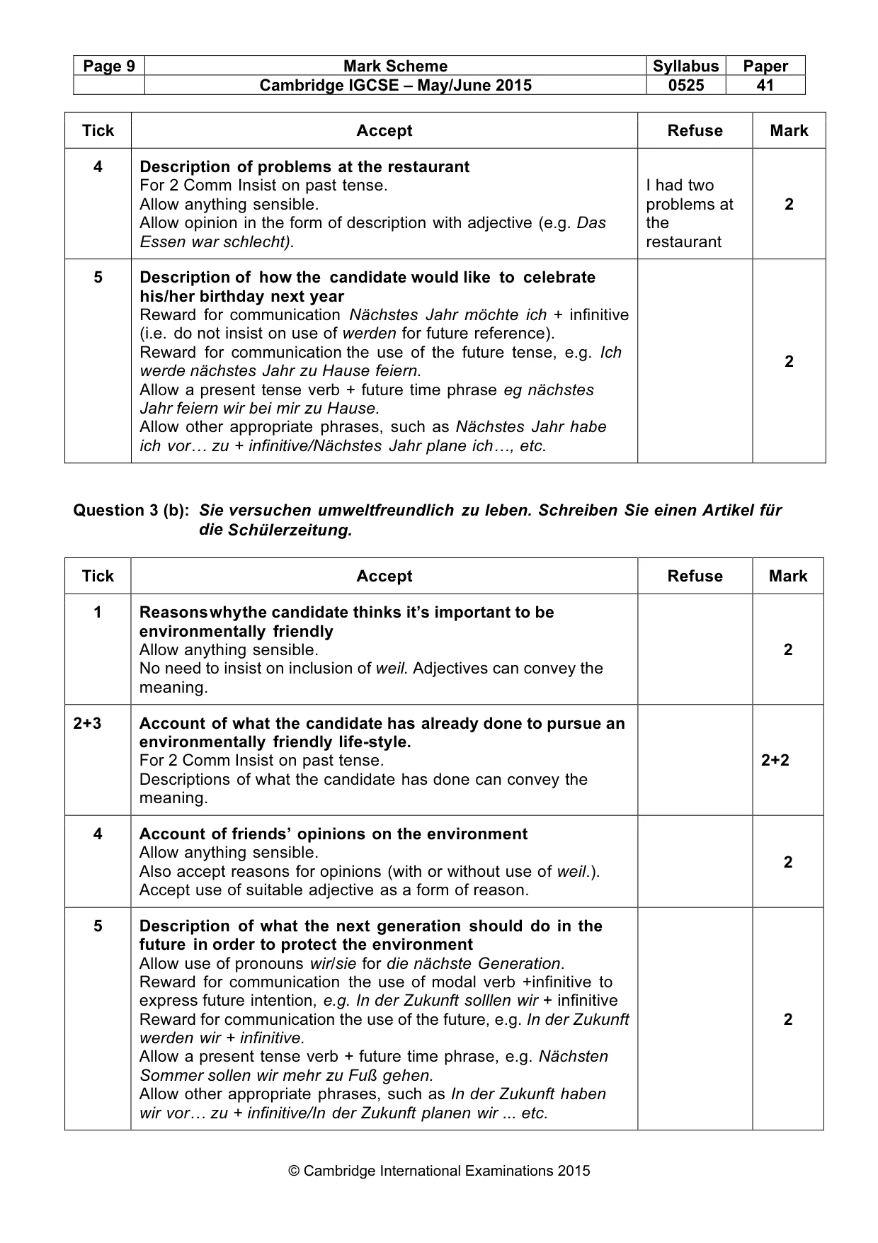 Mark scheme, page 9 of 18