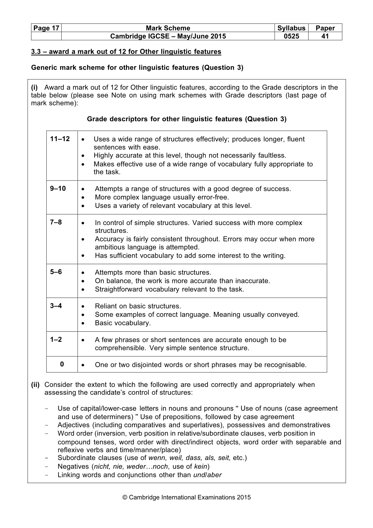 Mark scheme, page 17 of 18