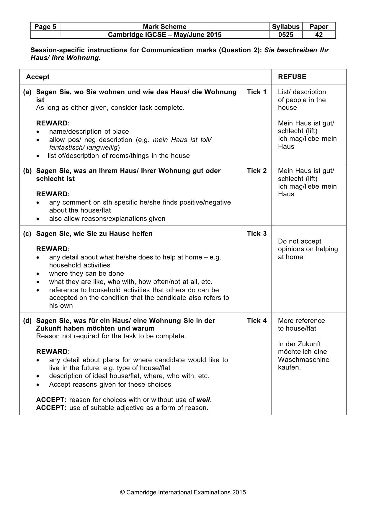 Mark scheme, page 5 of 20