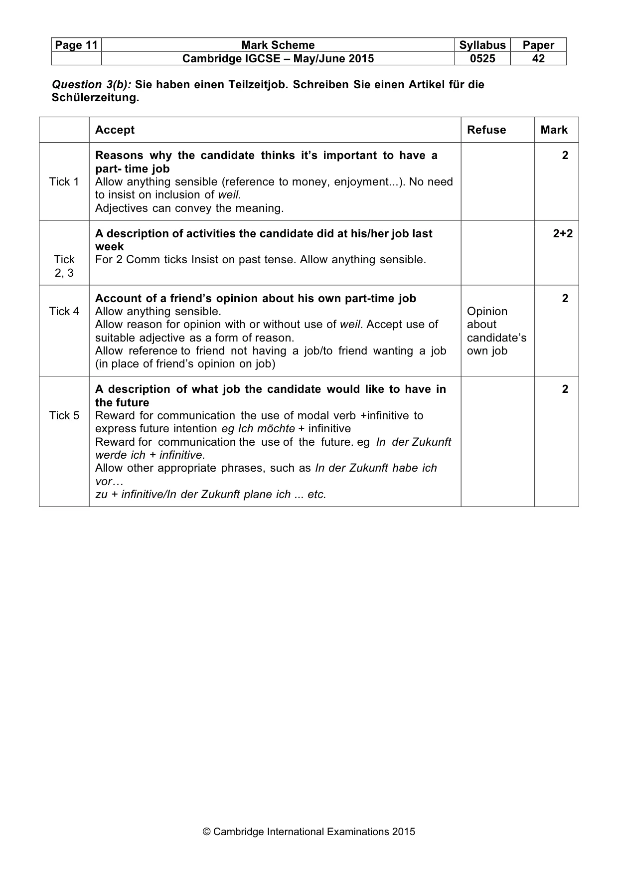 Mark scheme, page 11 of 20