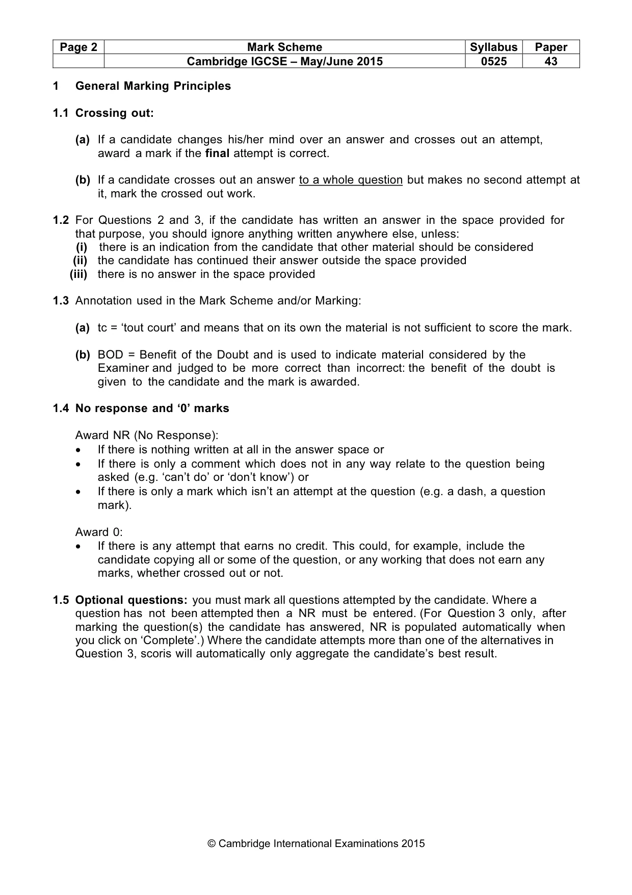 Mark scheme, page 2 of 20