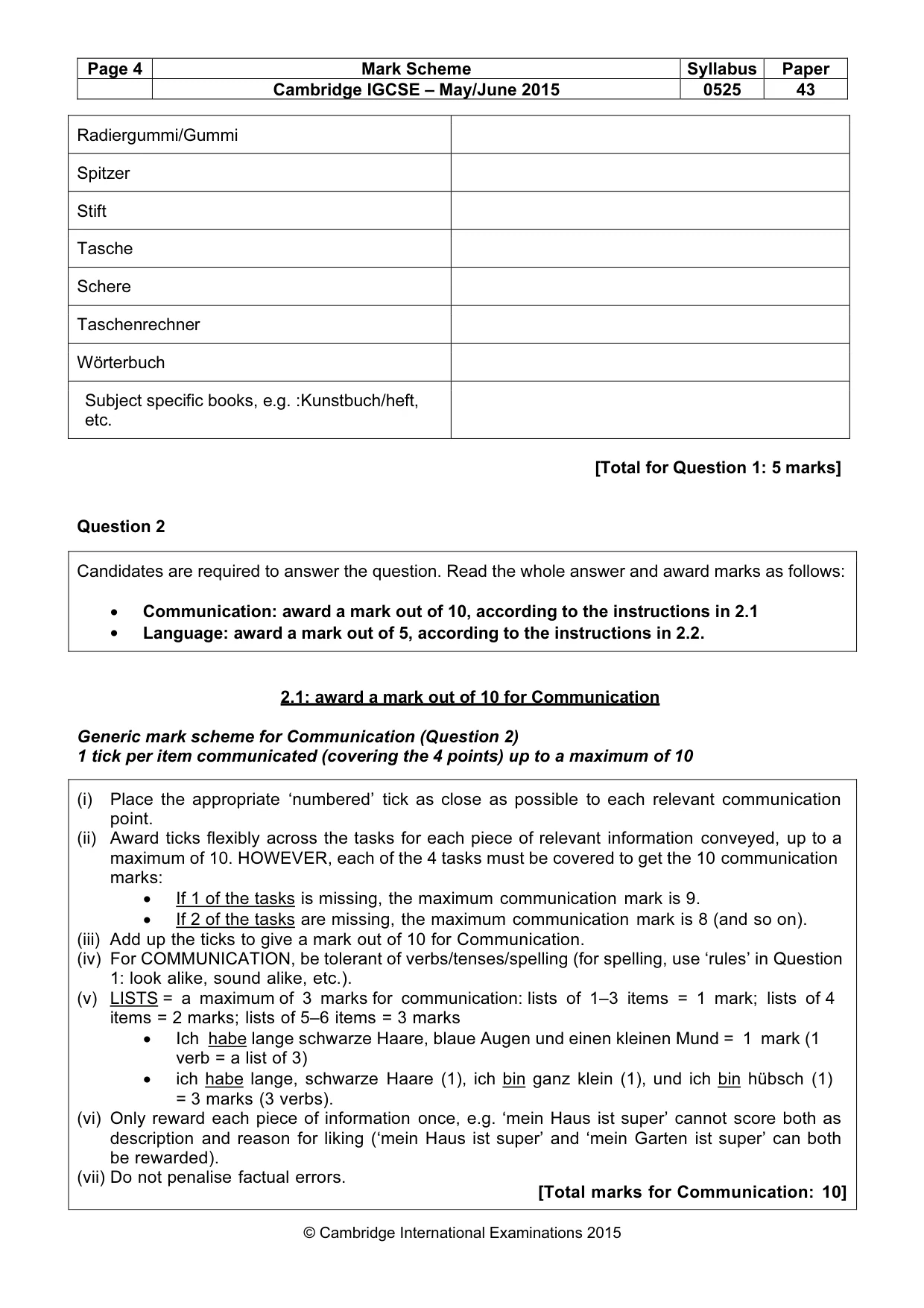 Mark scheme, page 4 of 20
