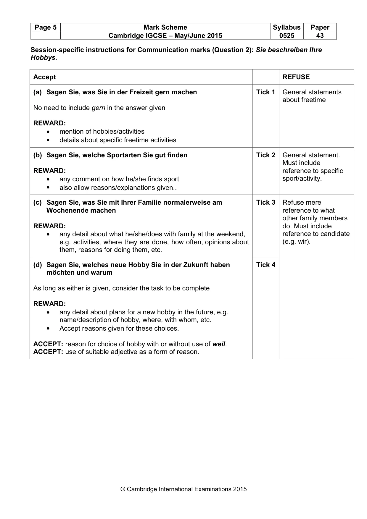 Mark scheme, page 5 of 20