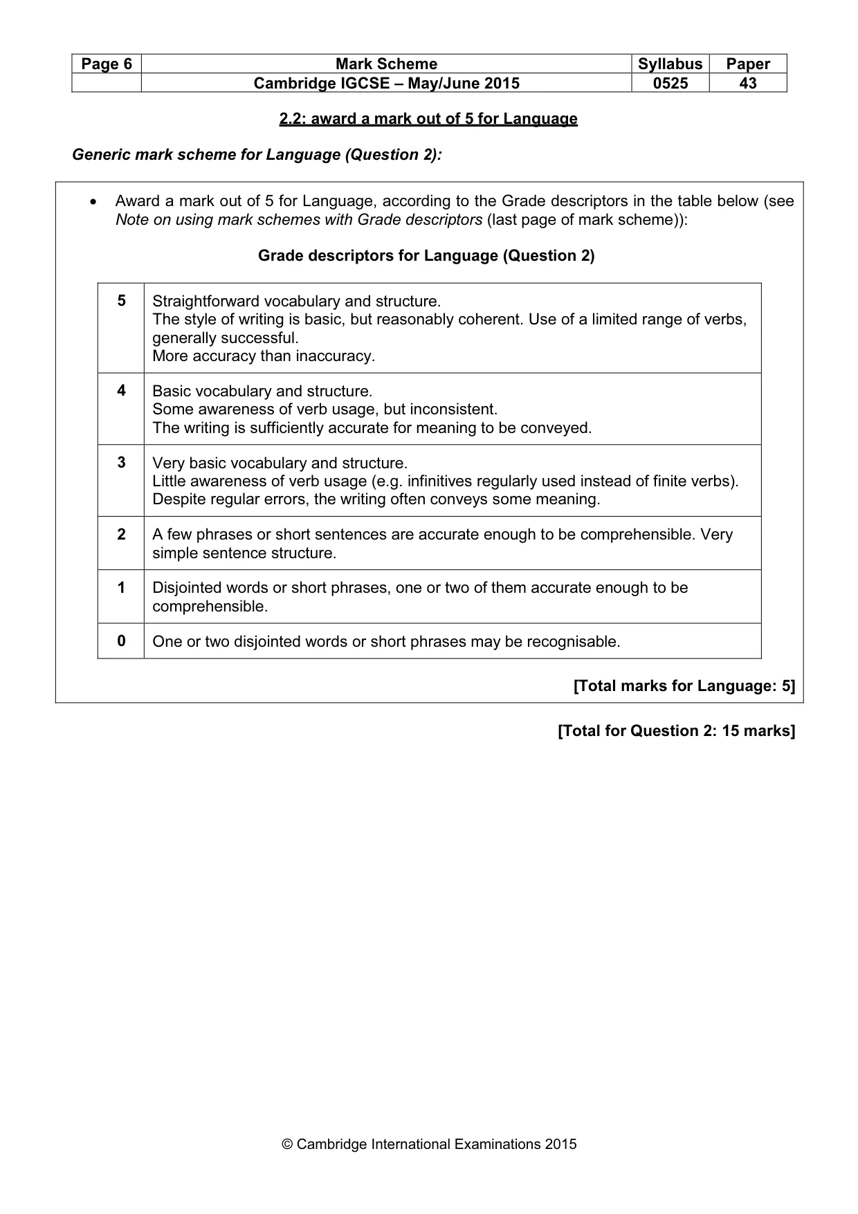 Mark scheme, page 6 of 20