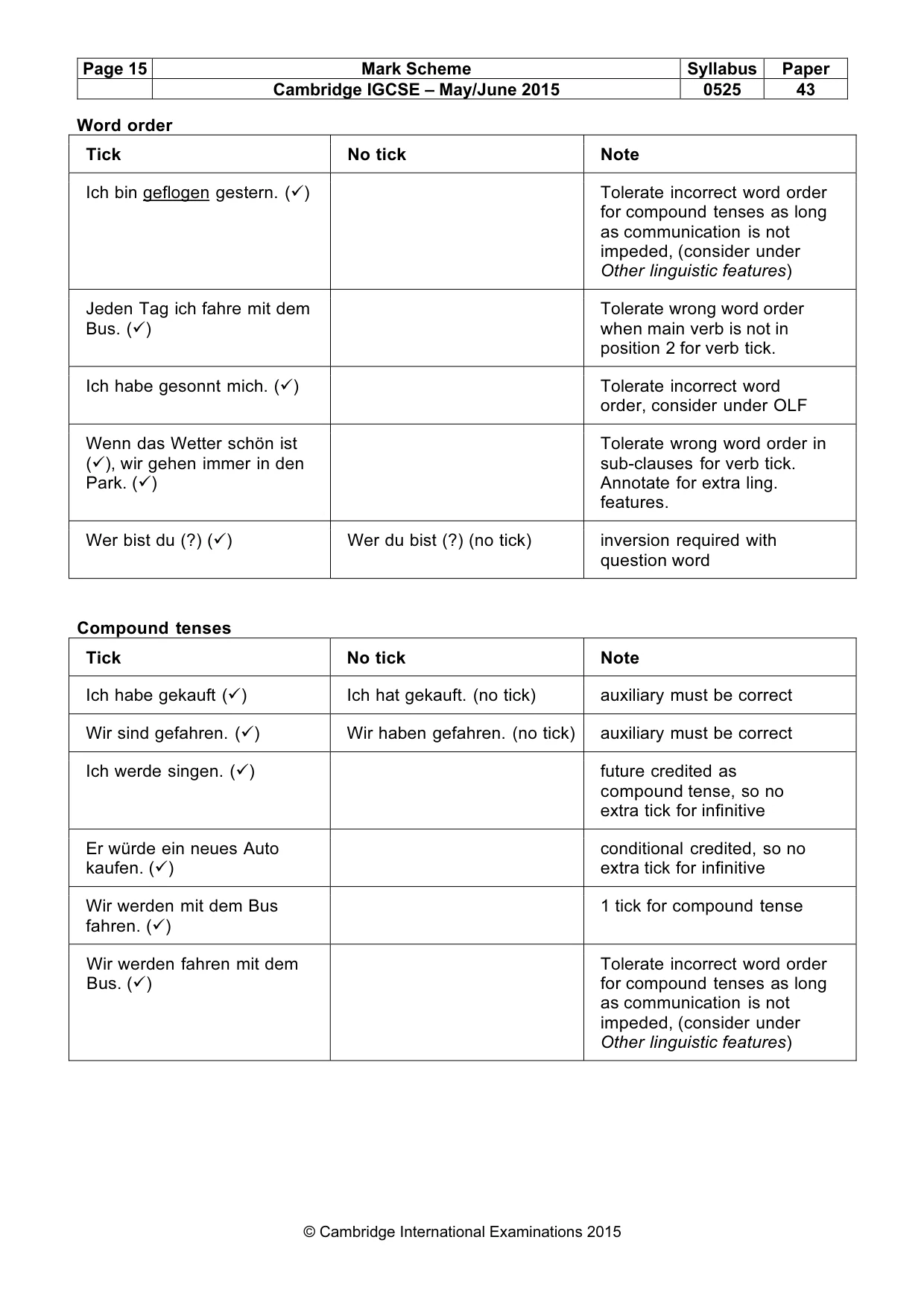 Mark scheme, page 15 of 20