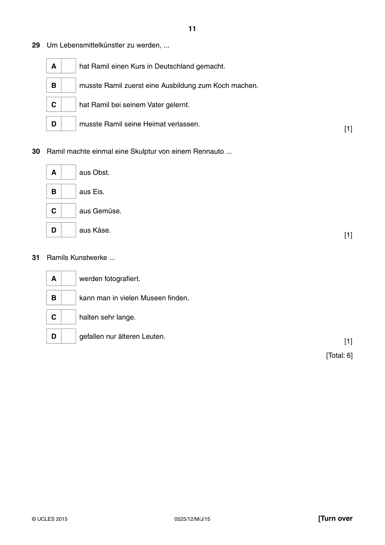 Cambridge IGCSE German - Foreign Language 0525 2015 May/June Paper 1 · Variant 2 question paper, page 11 of 16