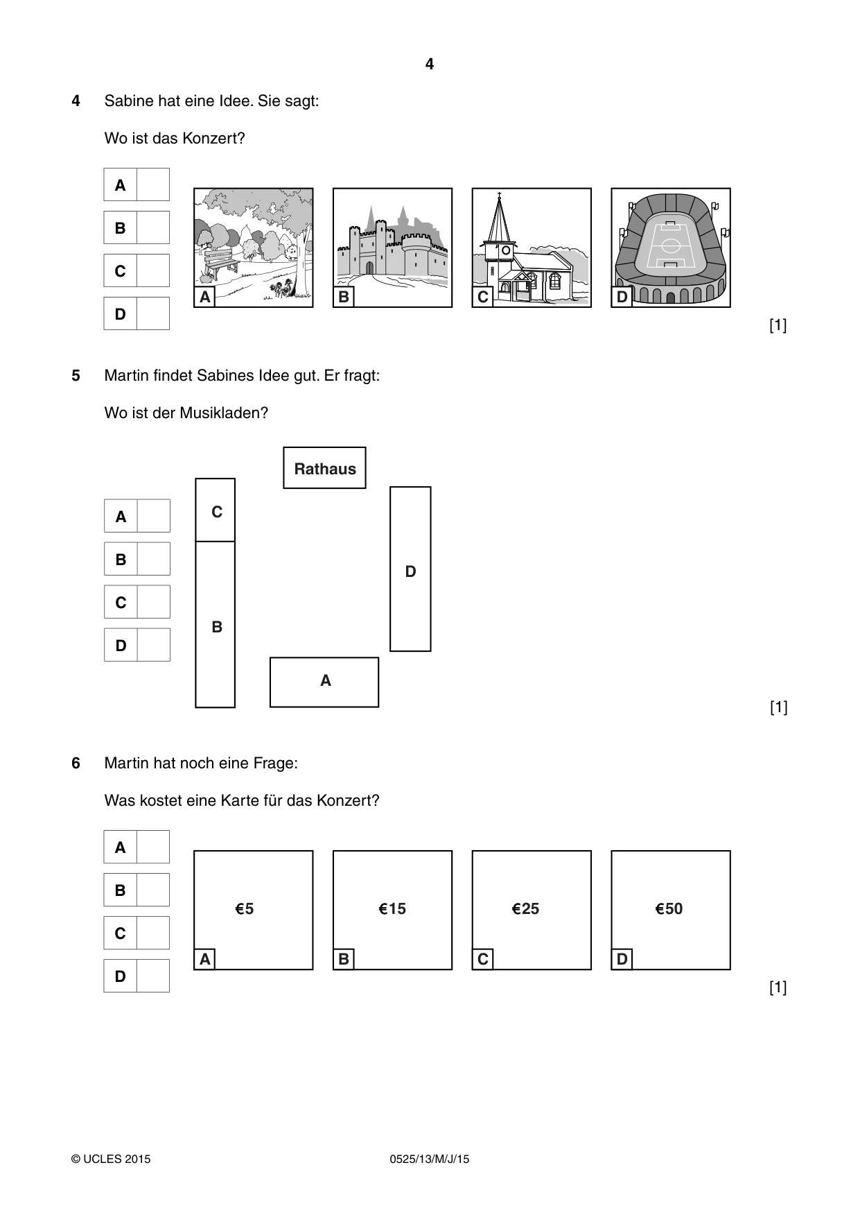 Cambridge IGCSE German - Foreign Language 0525 2015 May/June Paper 1 · Variant 3 question paper, page 4 of 16