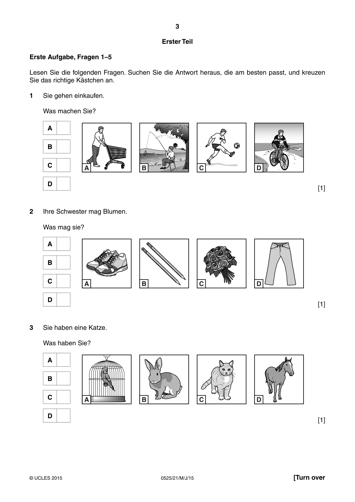 Cambridge IGCSE German - Foreign Language 0525 2015 May/June Paper 2 · Variant 1 question paper, page 3 of 16