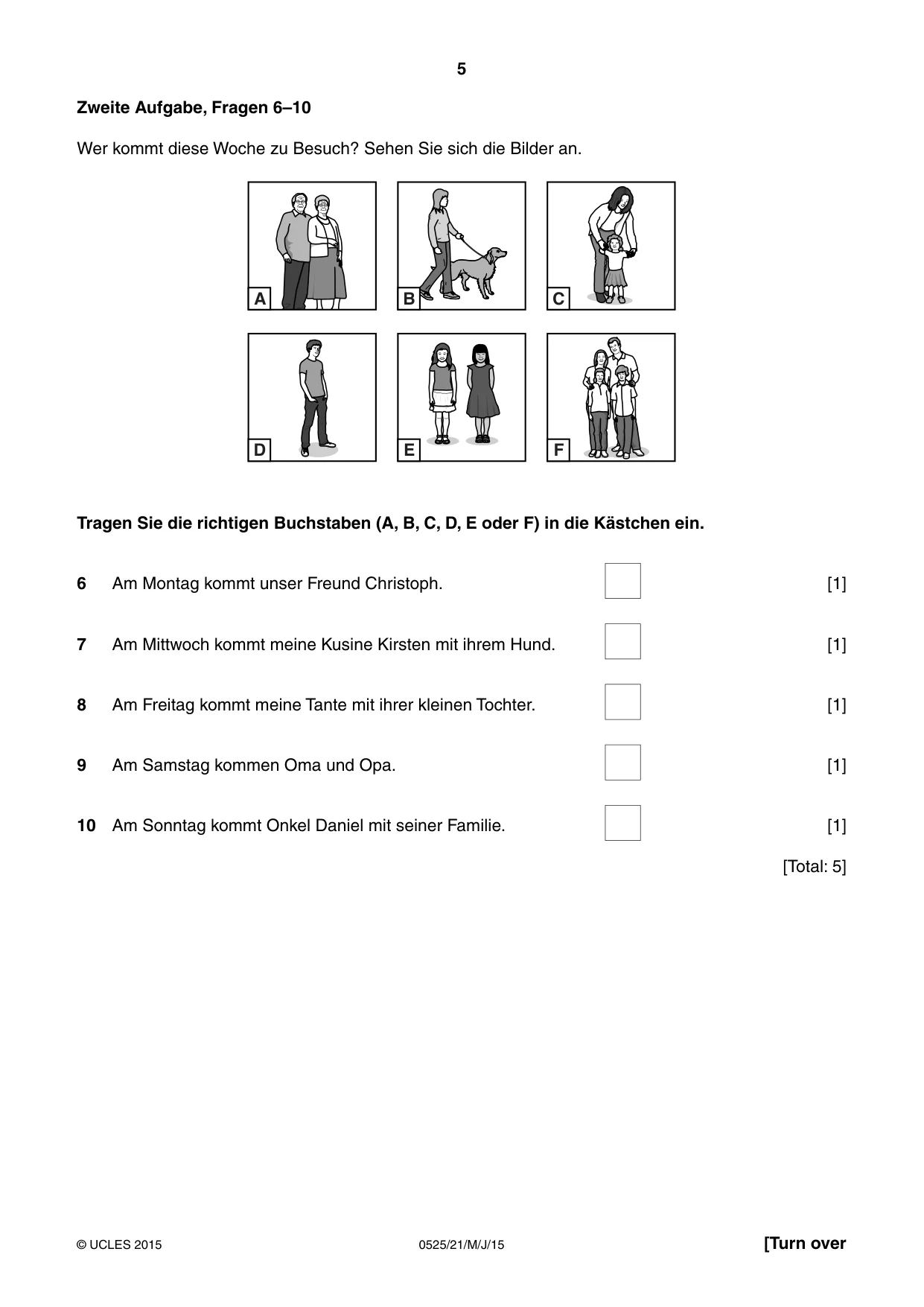 Cambridge IGCSE German - Foreign Language 0525 2015 May/June Paper 2 · Variant 1 question paper, page 5 of 16