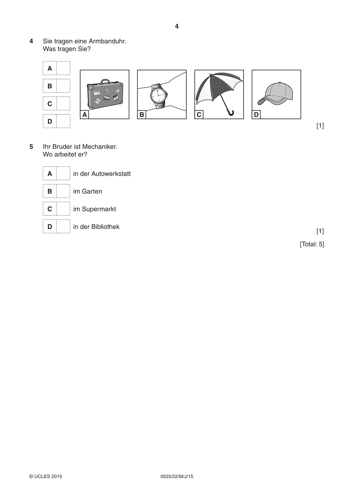 Cambridge IGCSE German - Foreign Language 0525 2015 May/June Paper 2 · Variant 2 question paper, page 4 of 16