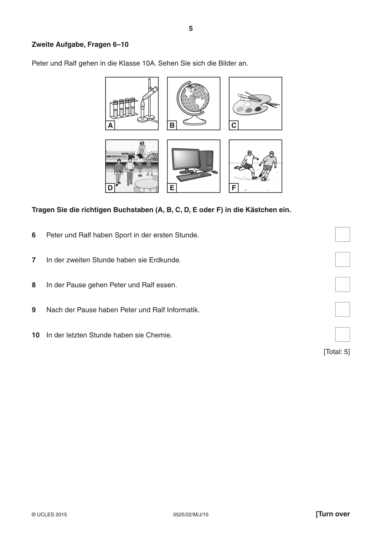 Cambridge IGCSE German - Foreign Language 0525 2015 May/June Paper 2 · Variant 2 question paper, page 5 of 16