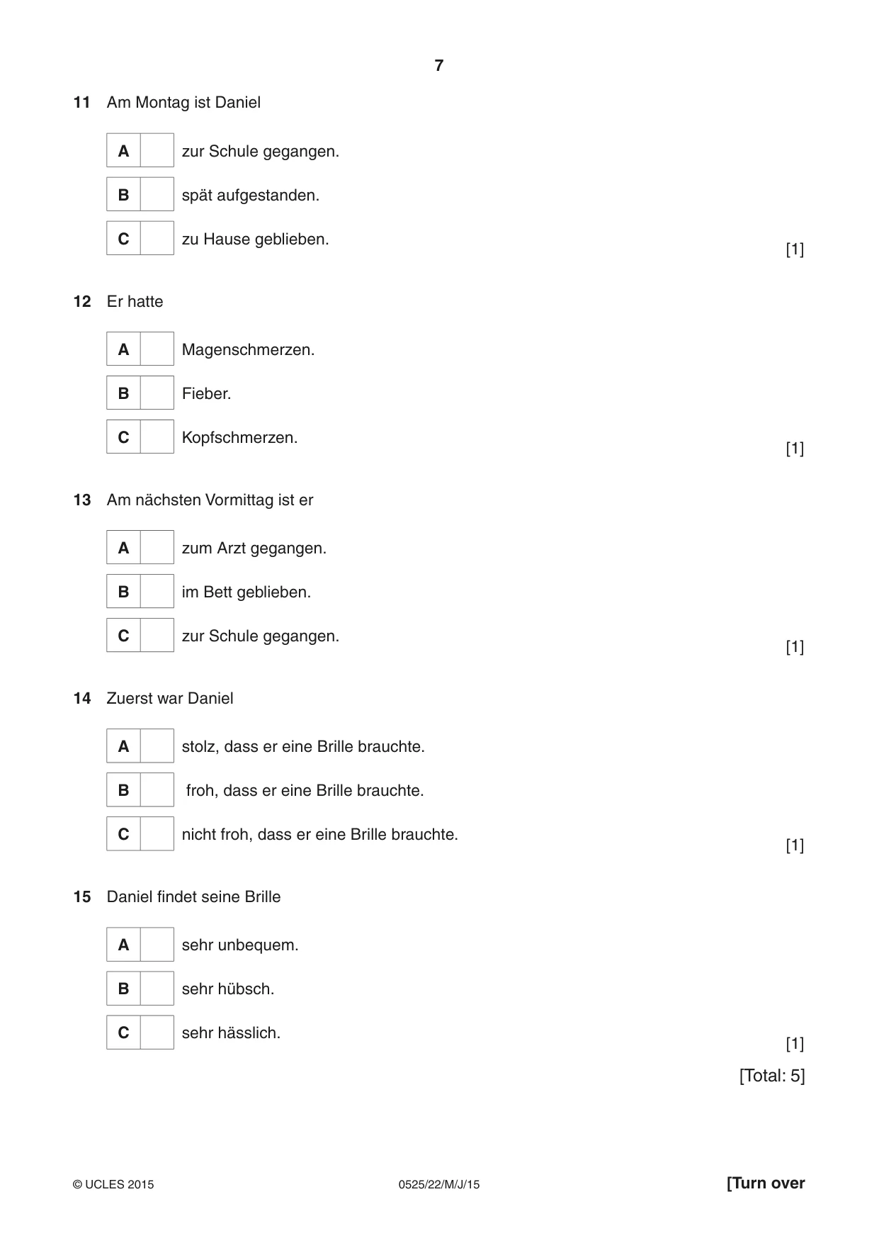 Cambridge IGCSE German - Foreign Language 0525 2015 May/June Paper 2 · Variant 2 question paper, page 7 of 16
