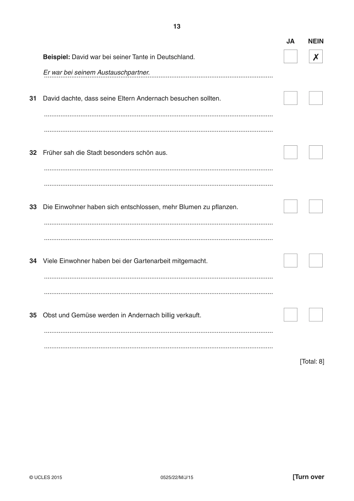 Cambridge IGCSE German - Foreign Language 0525 2015 May/June Paper 2 · Variant 2 question paper, page 13 of 16
