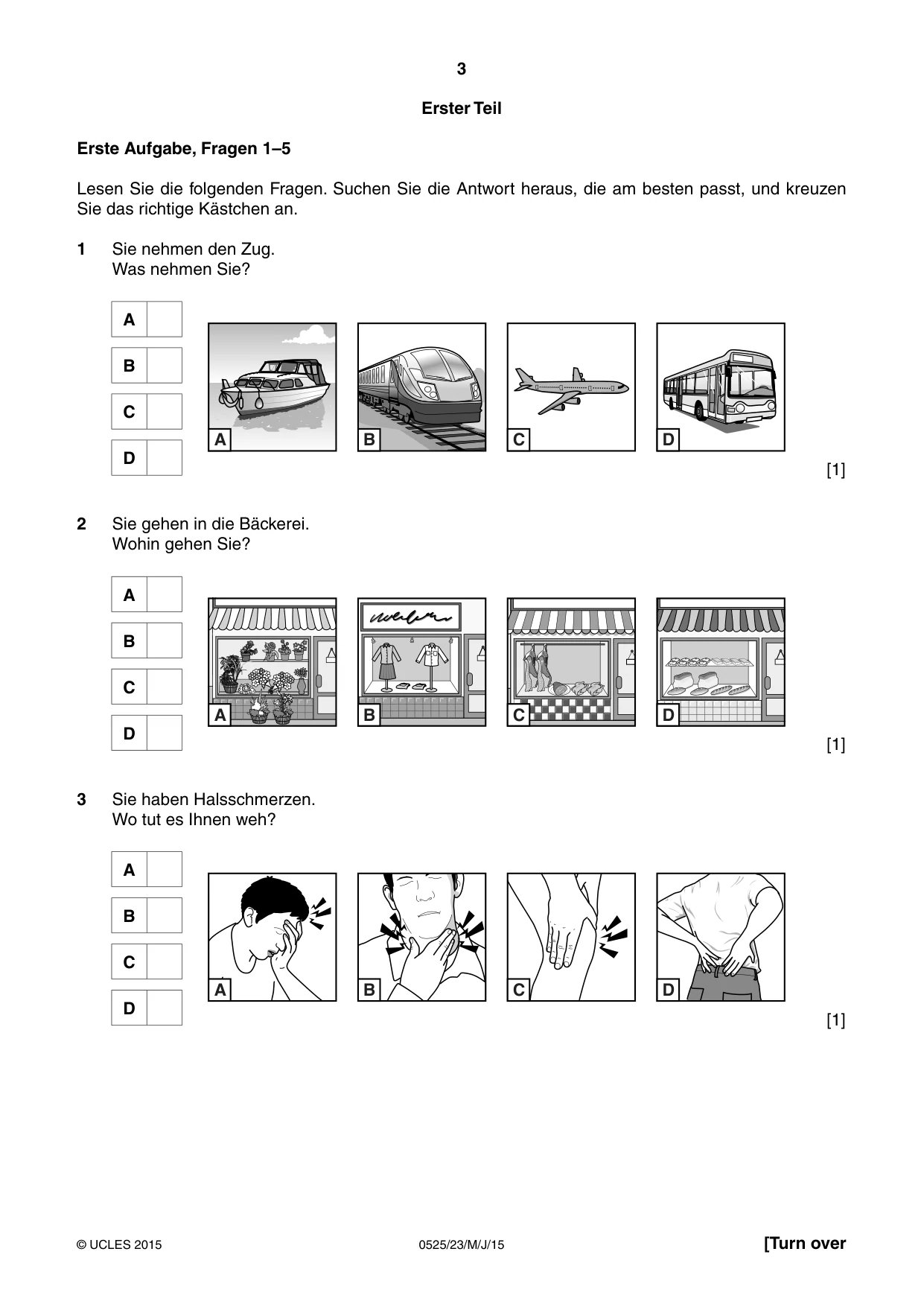 Cambridge IGCSE German - Foreign Language 0525 2015 May/June Paper 2 · Variant 3 question paper, page 3 of 16