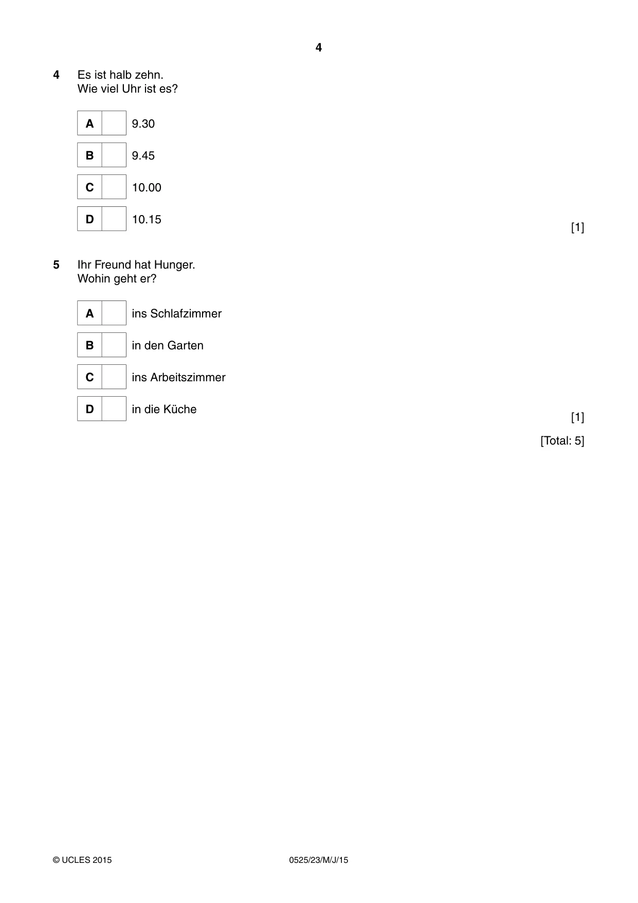 Cambridge IGCSE German - Foreign Language 0525 2015 May/June Paper 2 · Variant 3 question paper, page 4 of 16