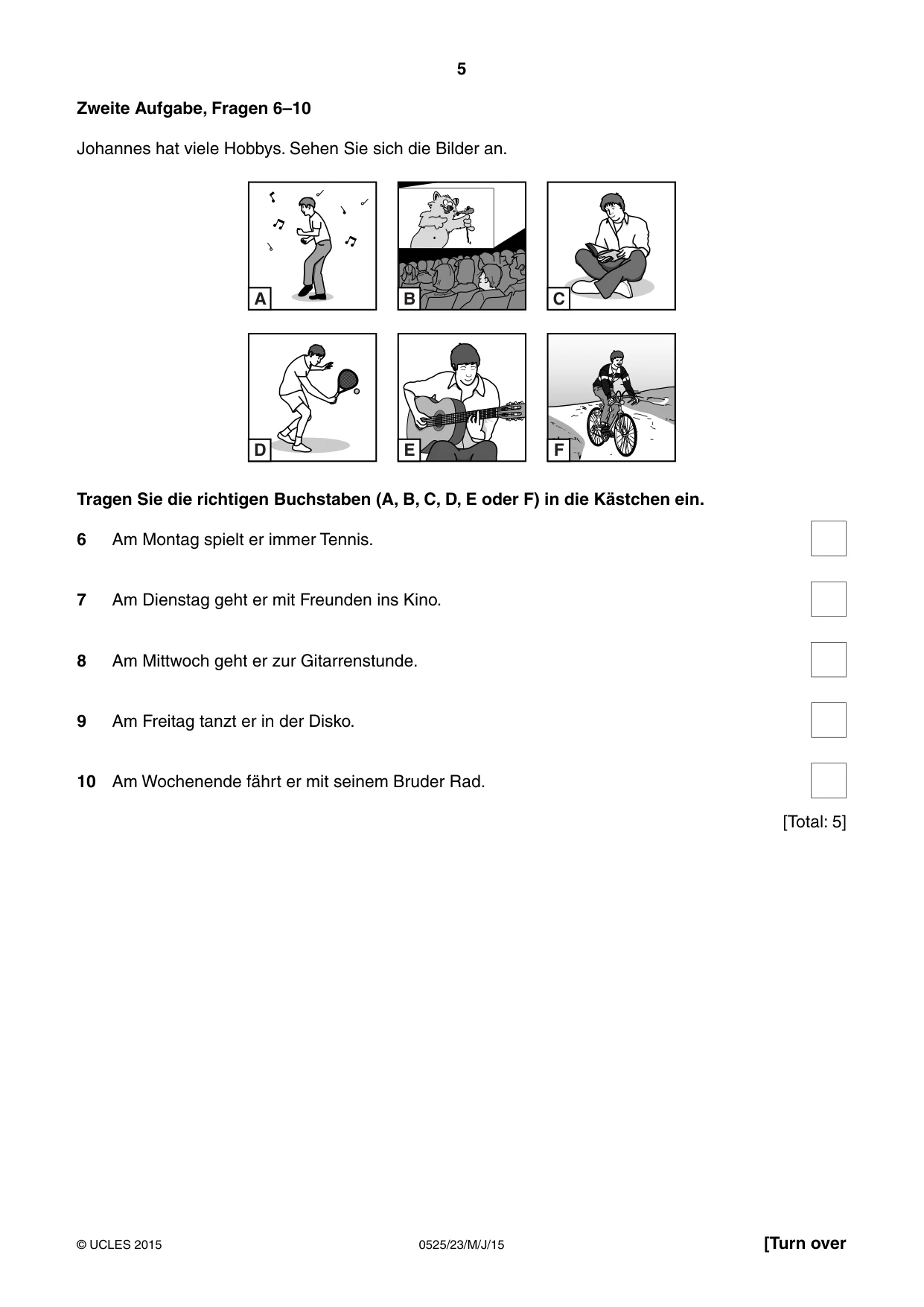 Cambridge IGCSE German - Foreign Language 0525 2015 May/June Paper 2 · Variant 3 question paper, page 5 of 16