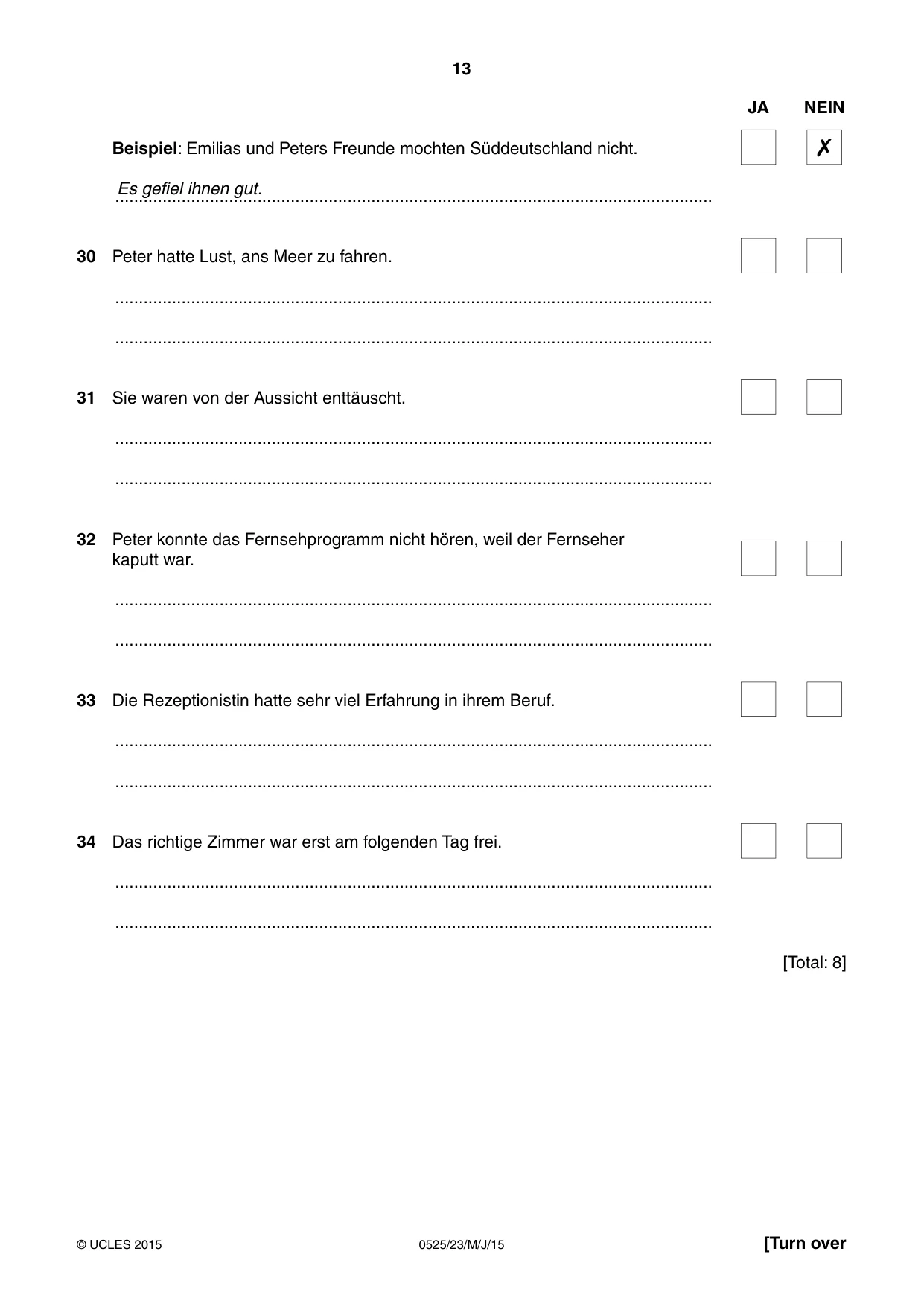 Cambridge IGCSE German - Foreign Language 0525 2015 May/June Paper 2 · Variant 3 question paper, page 13 of 16