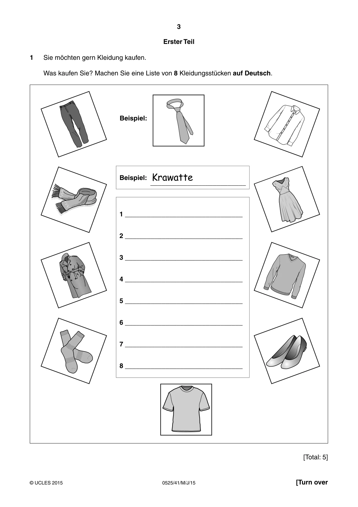 Cambridge IGCSE German - Foreign Language 0525 2015 May/June Paper 4 · Variant 1 question paper, page 3 of 8