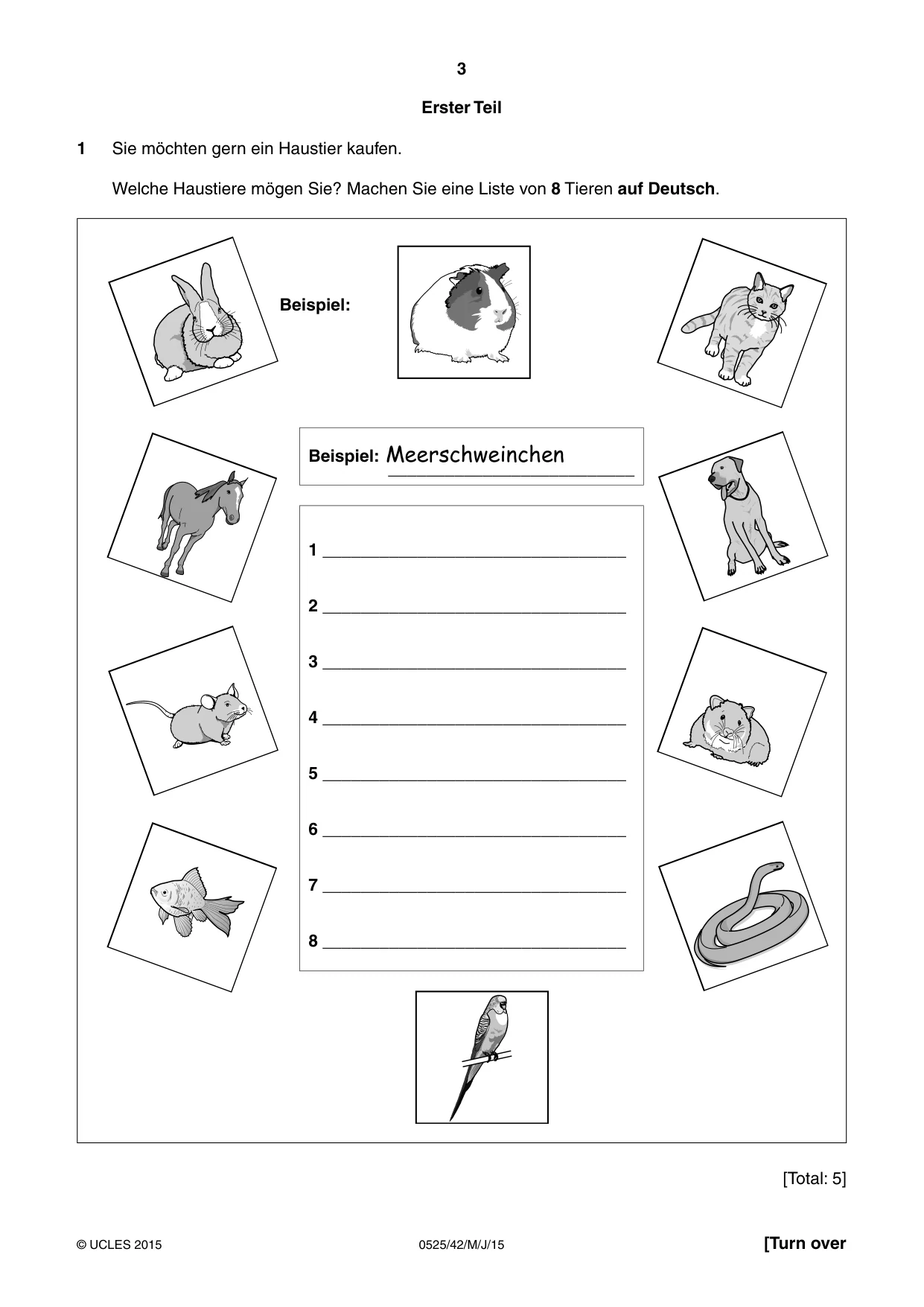 Cambridge IGCSE German - Foreign Language 0525 2015 May/June Paper 4 · Variant 2 question paper, page 3 of 8