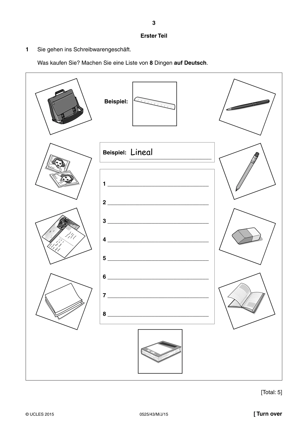 Cambridge IGCSE German - Foreign Language 0525 2015 May/June Paper 4 · Variant 3 question paper, page 3 of 8