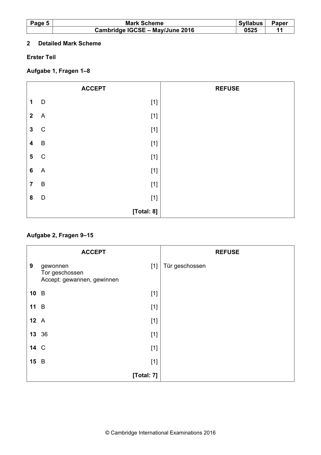 Mark scheme, page 5 of 9
