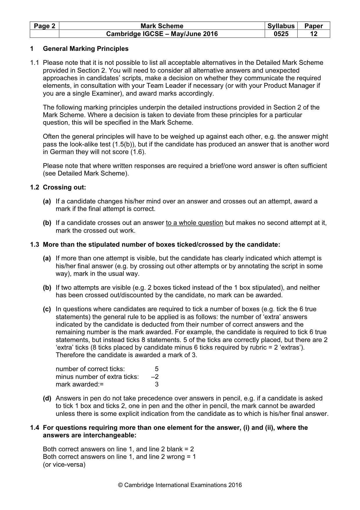 Mark scheme, page 2 of 9