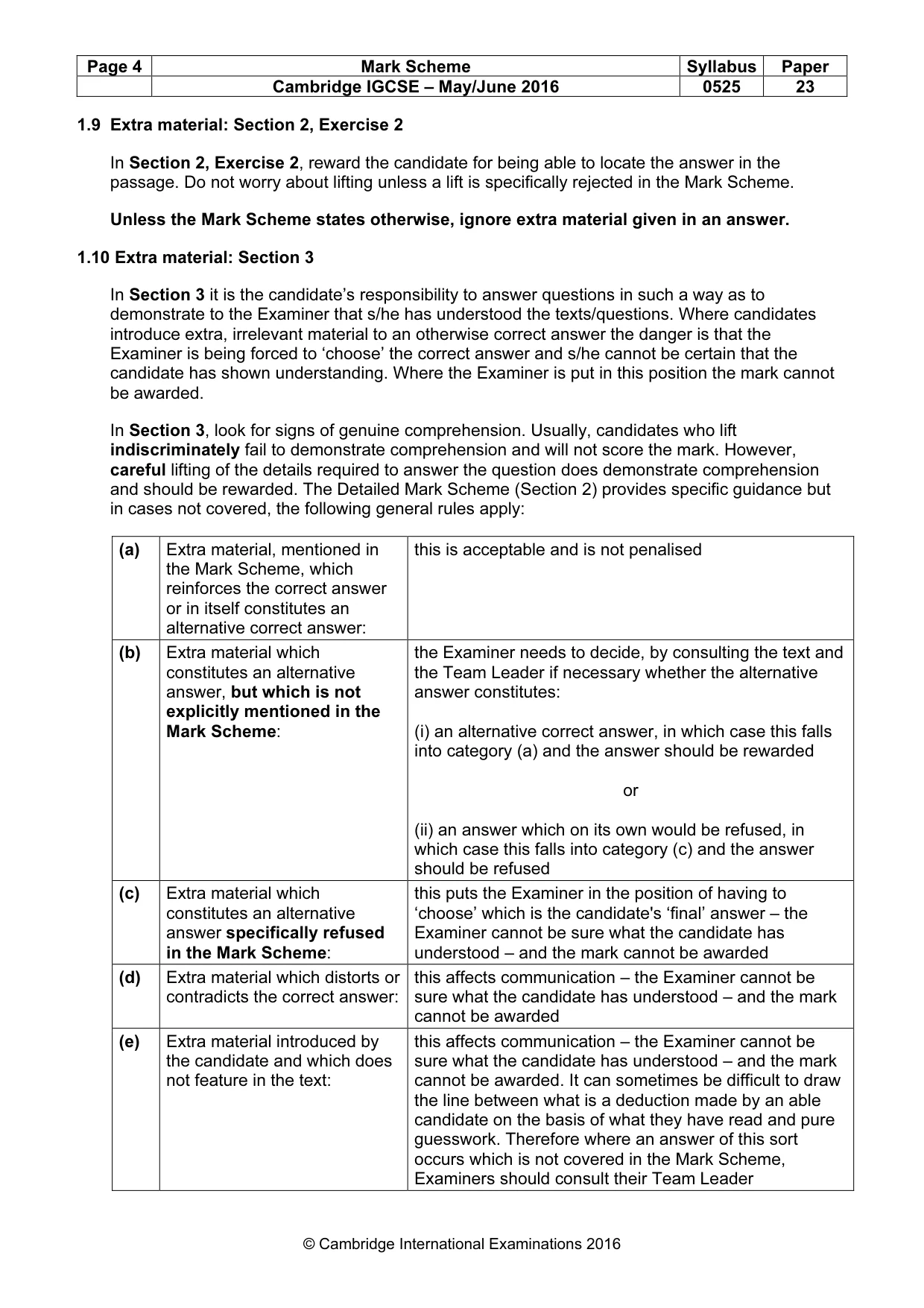 Mark scheme, page 4 of 10