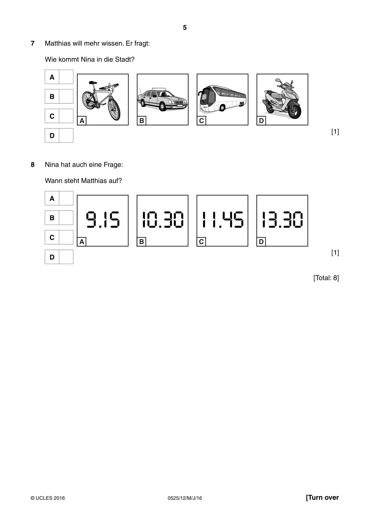 Cambridge IGCSE German - Foreign Language 0525 2016 May/June Paper 1 · Variant 2 question paper, page 5 of 16
