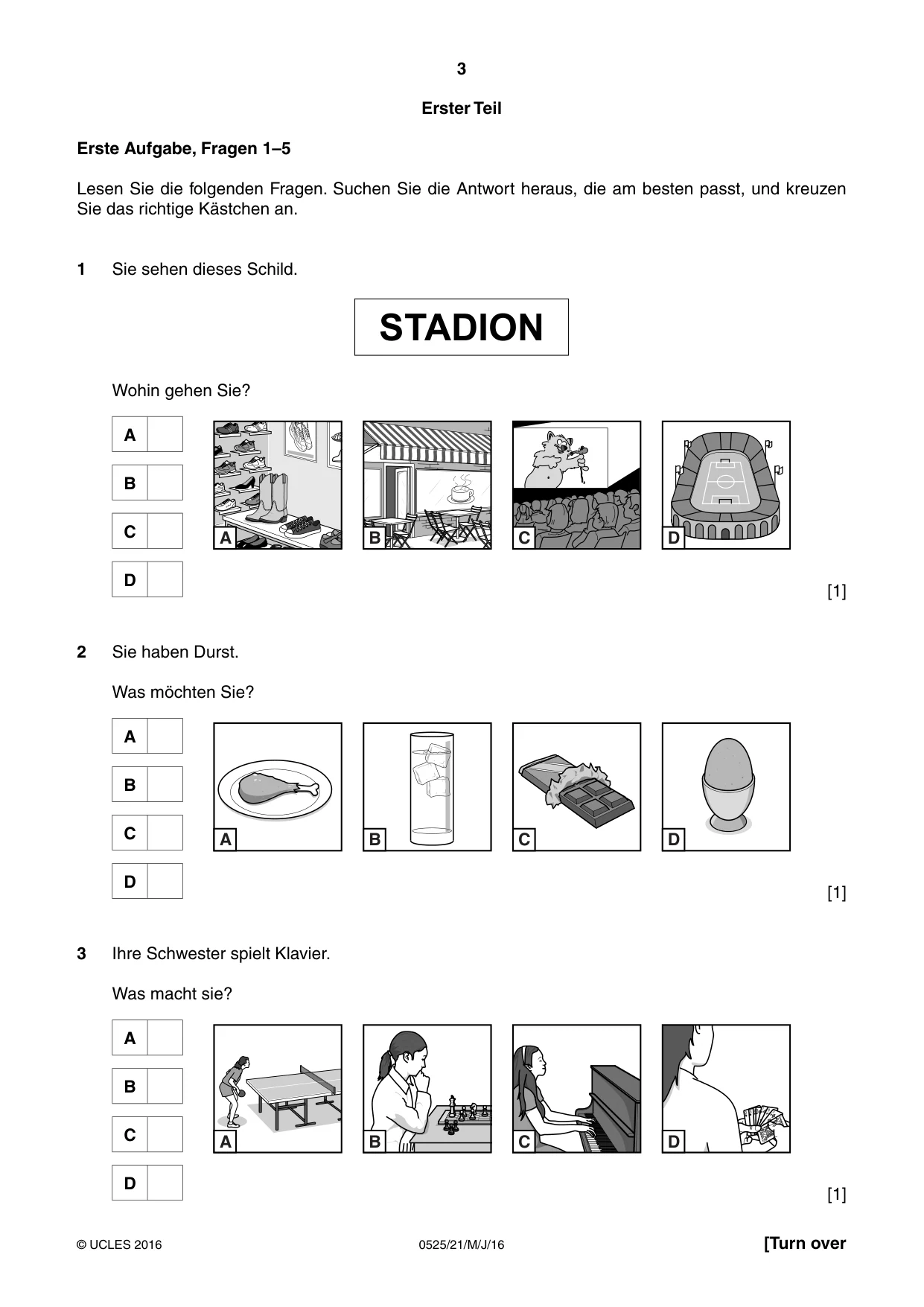 Cambridge IGCSE German - Foreign Language 0525 2016 May/June Paper 2 · Variant 1 question paper, page 3 of 16