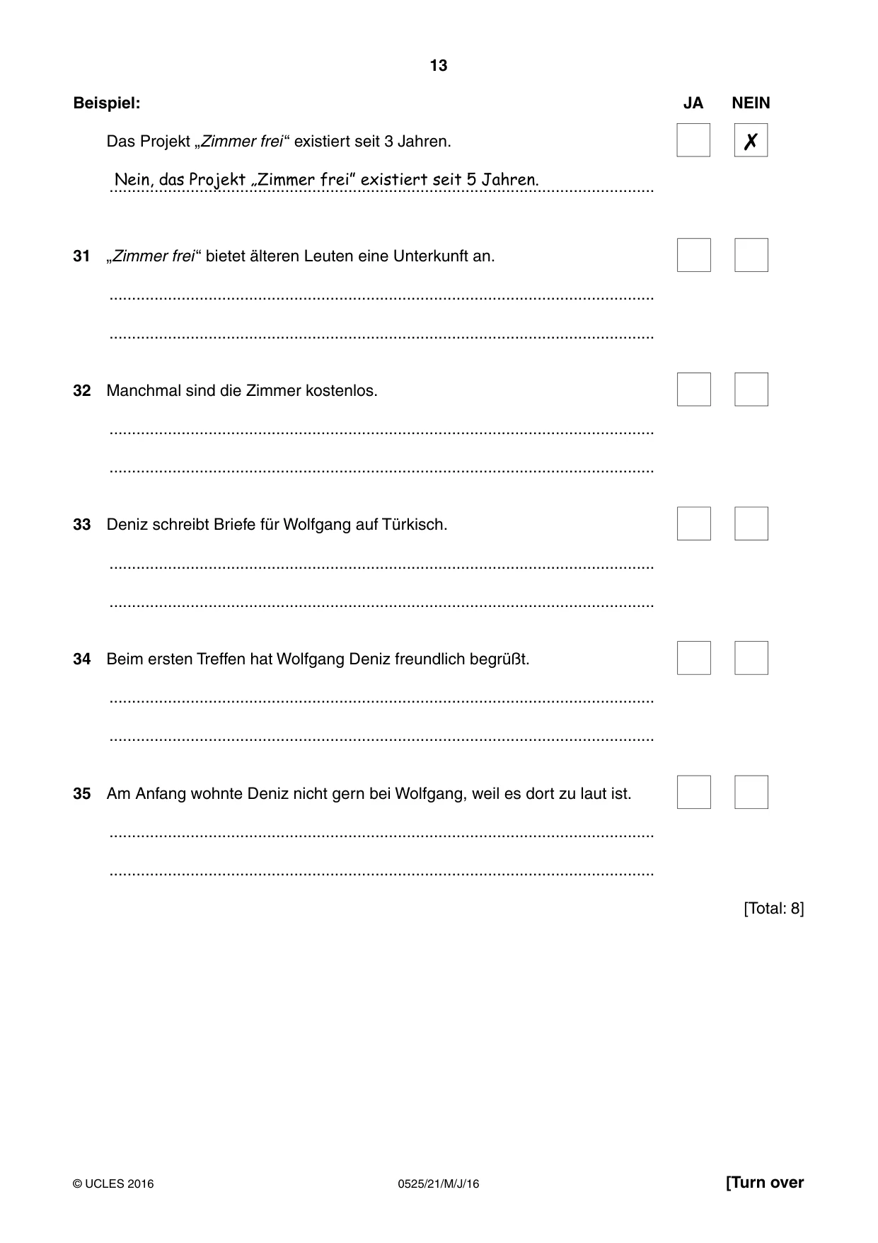 Cambridge IGCSE German - Foreign Language 0525 2016 May/June Paper 2 · Variant 1 question paper, page 13 of 16