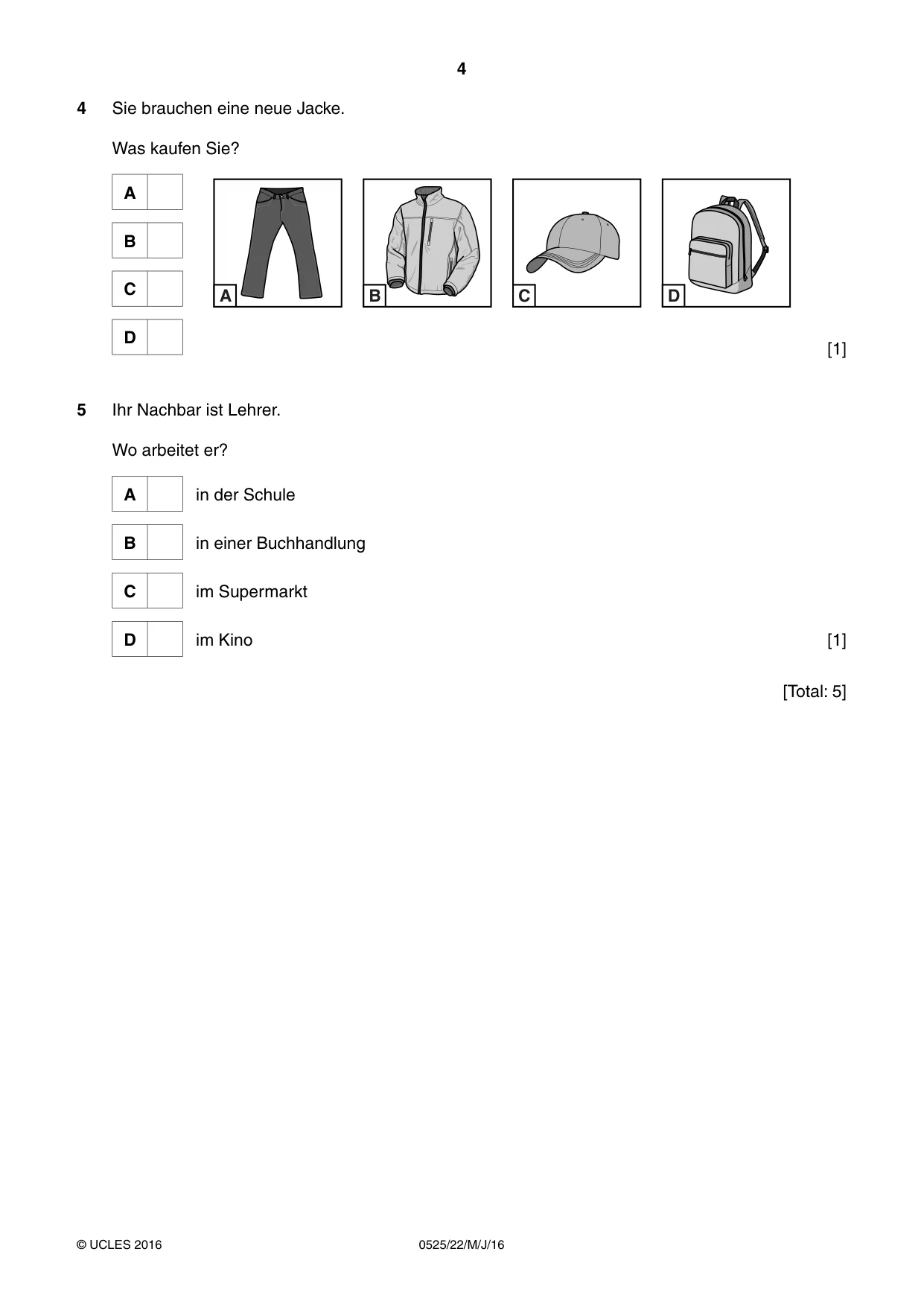 Cambridge IGCSE German - Foreign Language 0525 2016 May/June Paper 2 · Variant 2 question paper, page 4 of 16