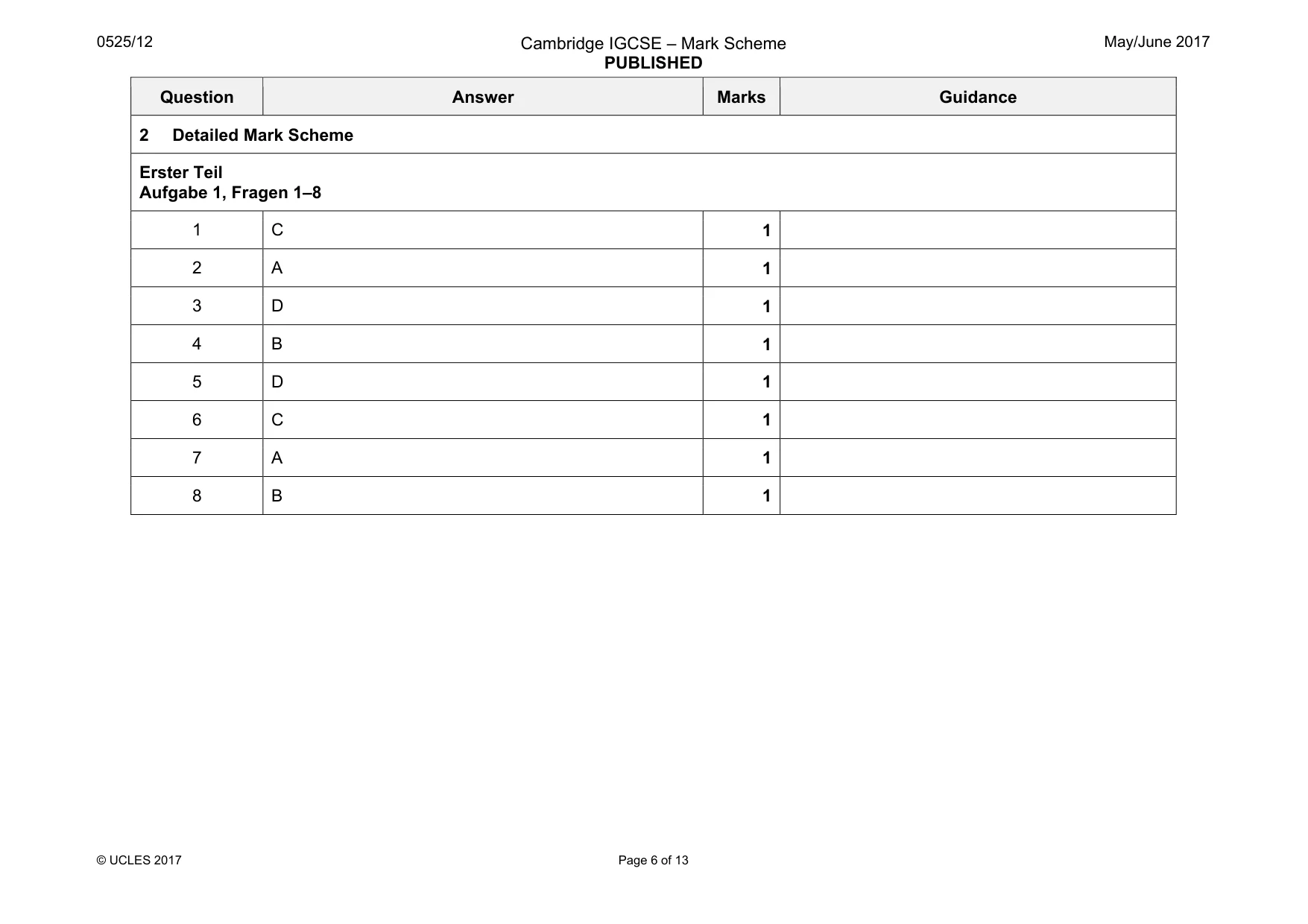 Mark scheme, page 6 of 13