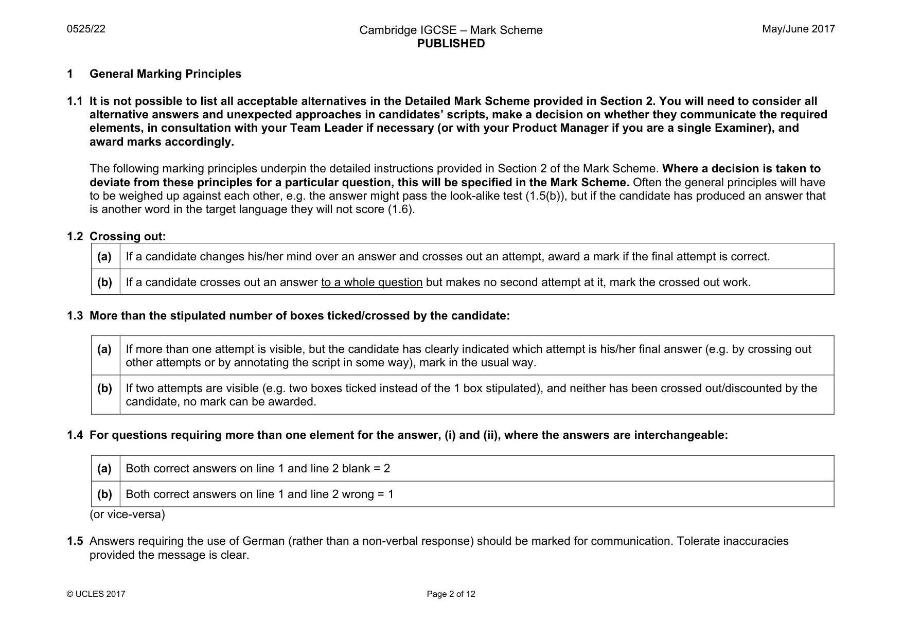 Mark scheme, page 2 of 12