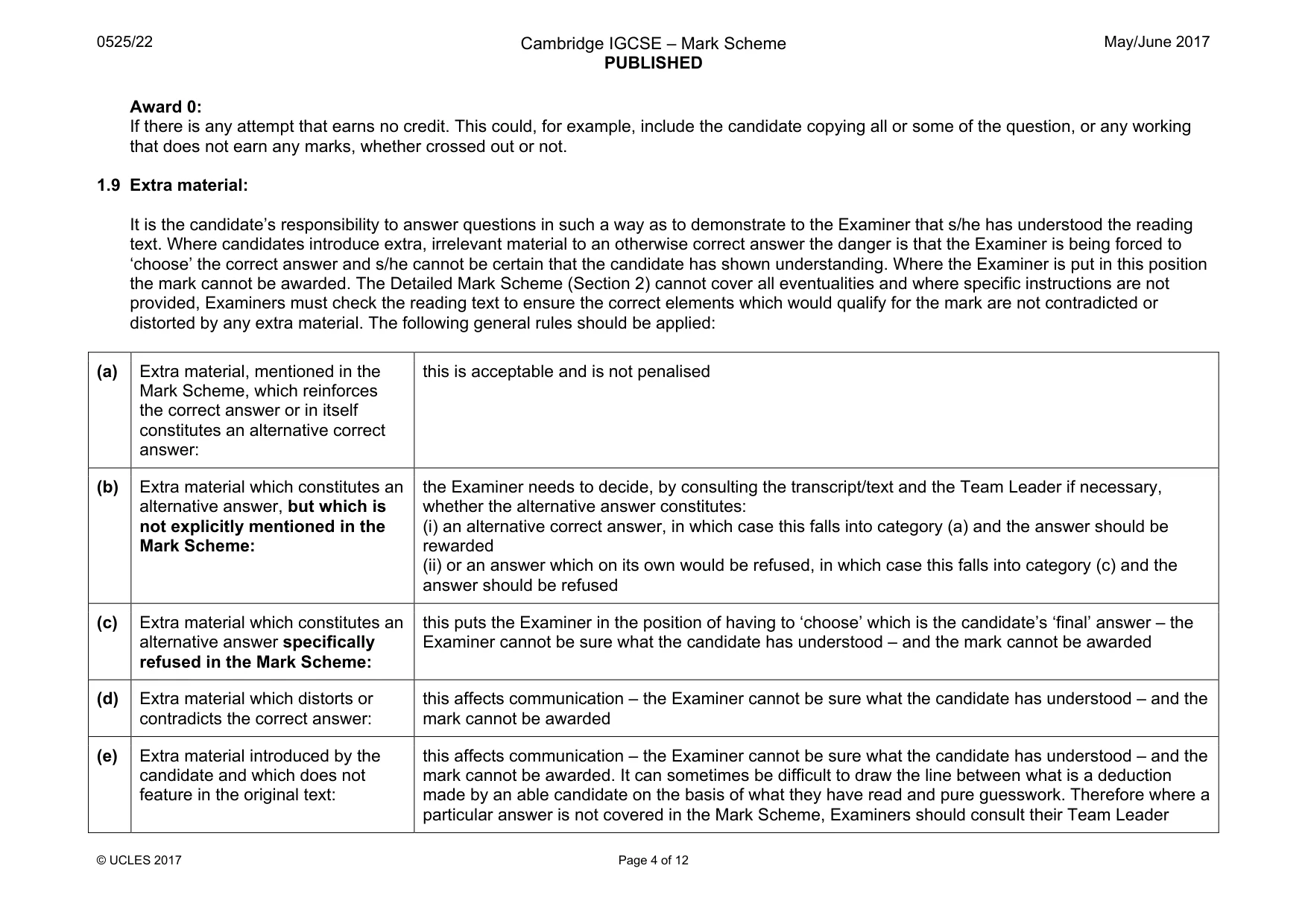Mark scheme, page 4 of 12