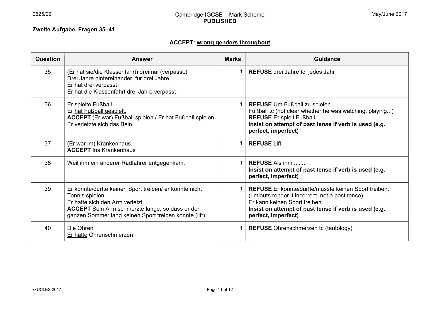 Mark scheme, page 11 of 12
