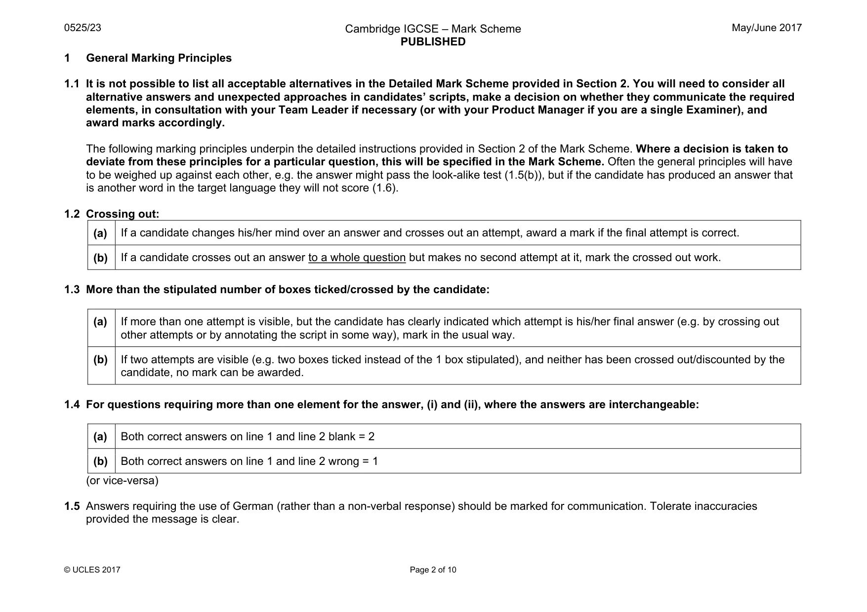 Mark scheme, page 2 of 10