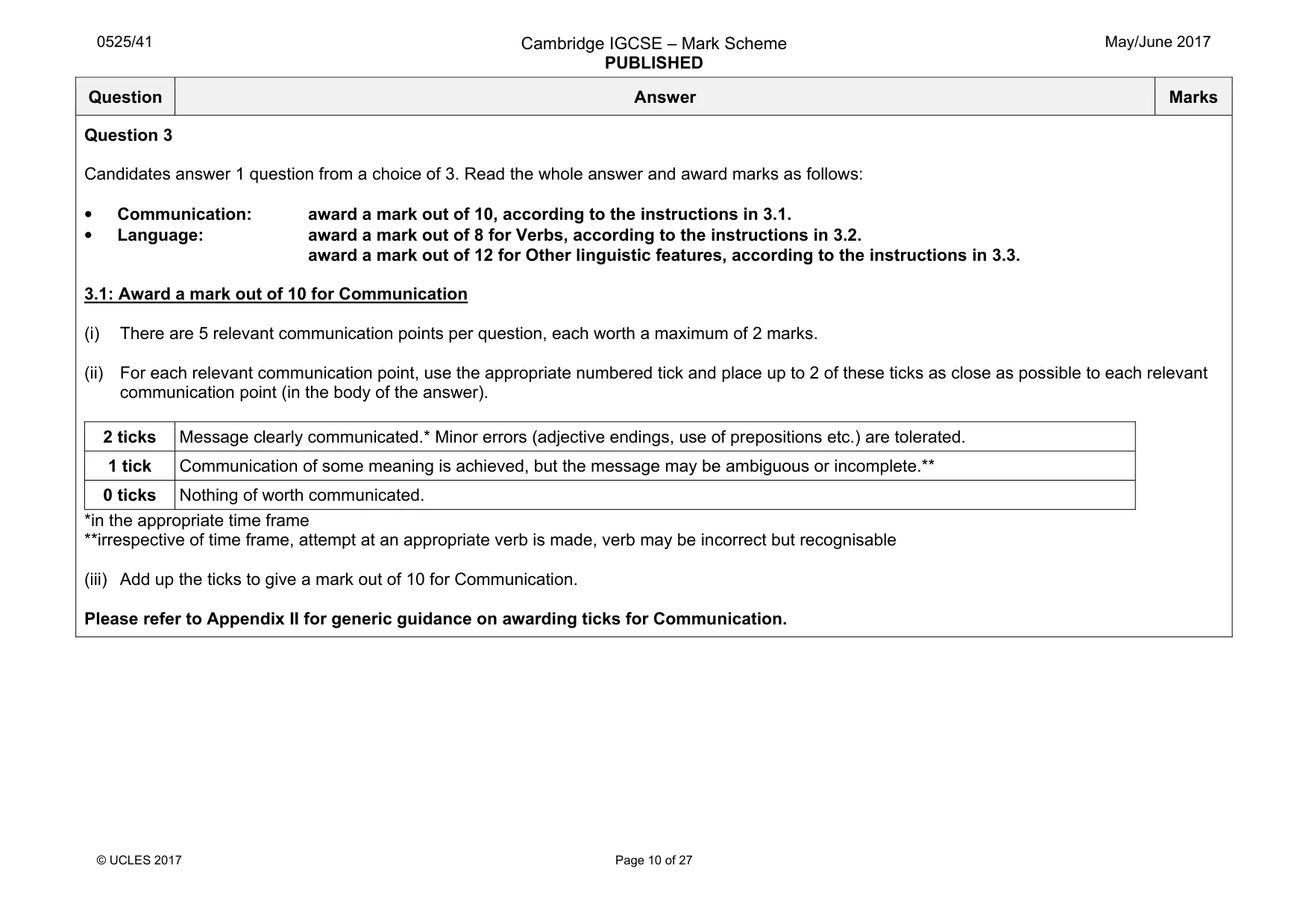 Mark scheme, page 10 of 27