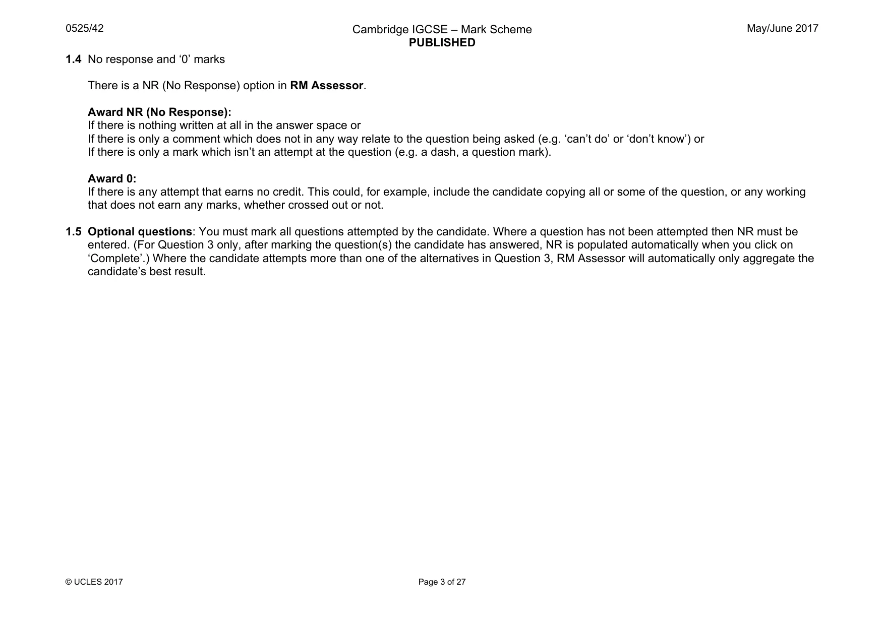 Mark scheme, page 3 of 27