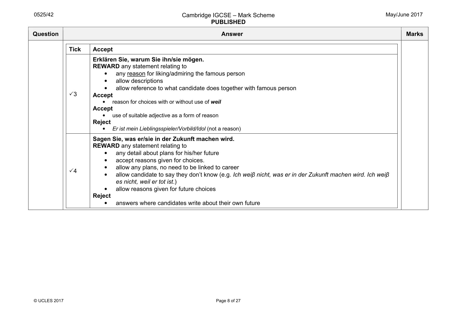 Mark scheme, page 8 of 27