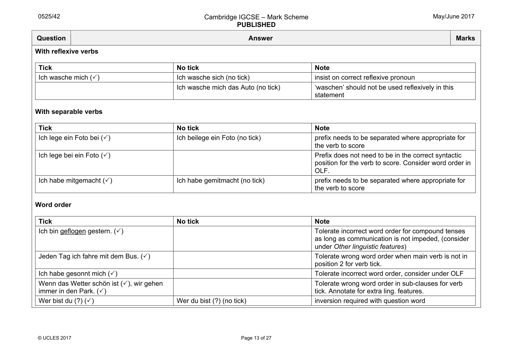 Mark scheme, page 13 of 27