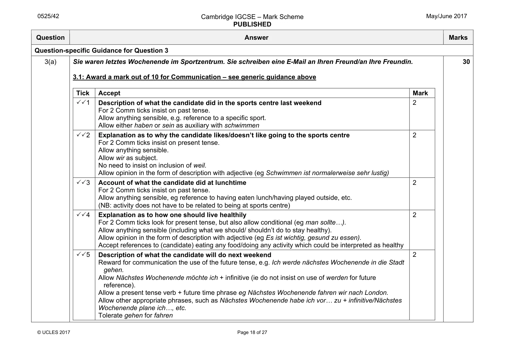 Mark scheme, page 18 of 27