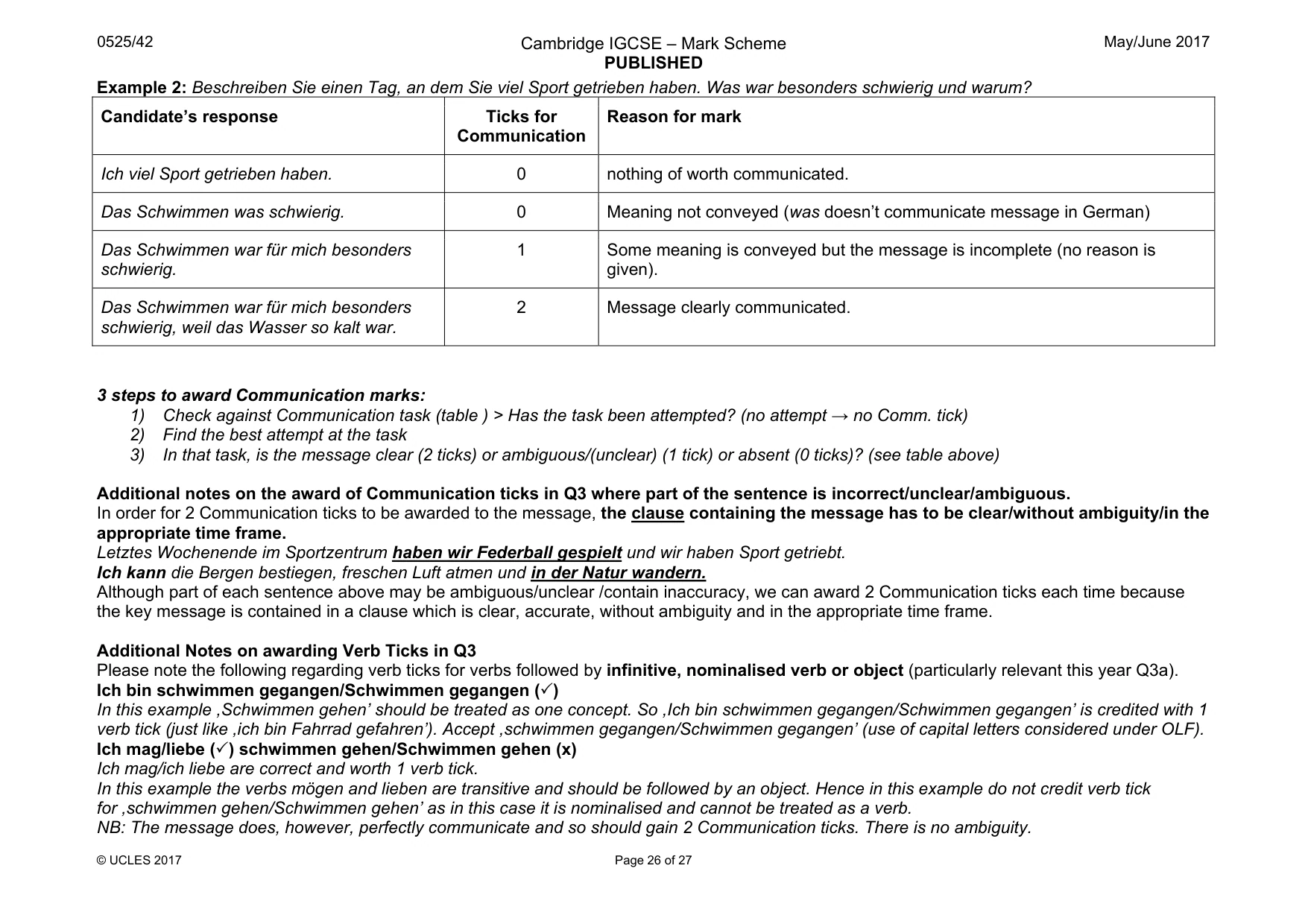 Mark scheme, page 26 of 27