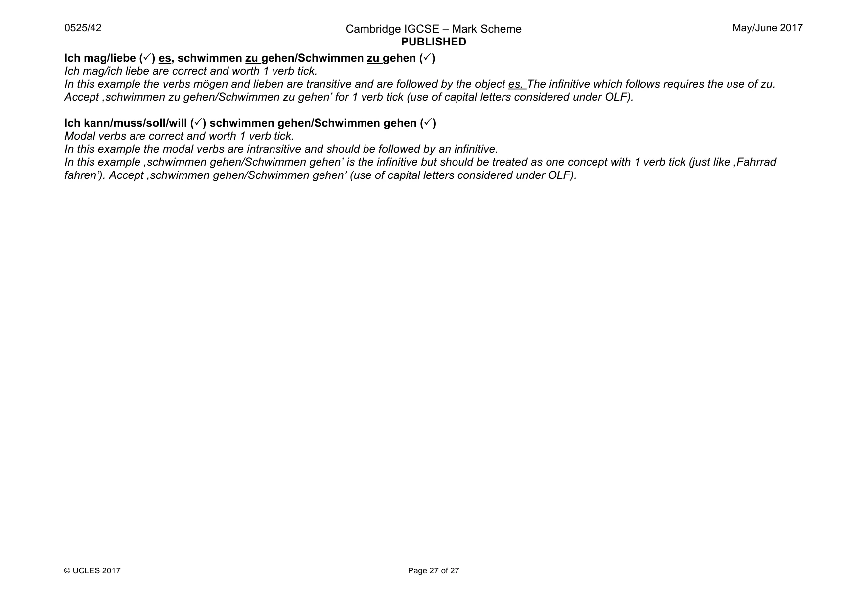 Mark scheme, page 27 of 27