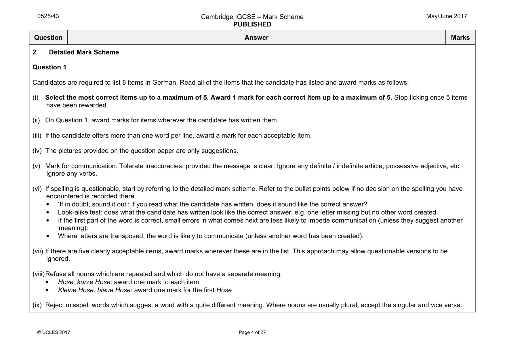 Mark scheme, page 4 of 27