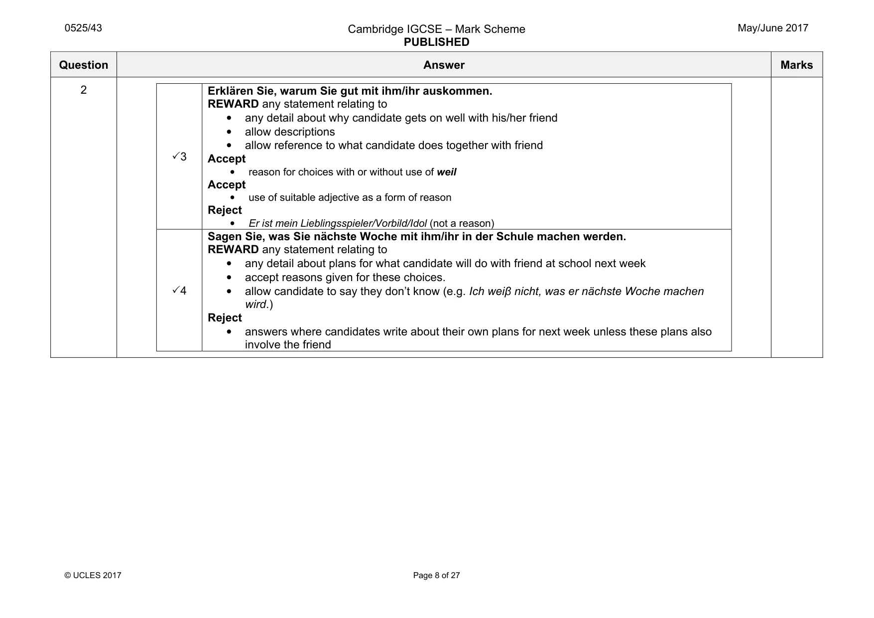 Mark scheme, page 8 of 27
