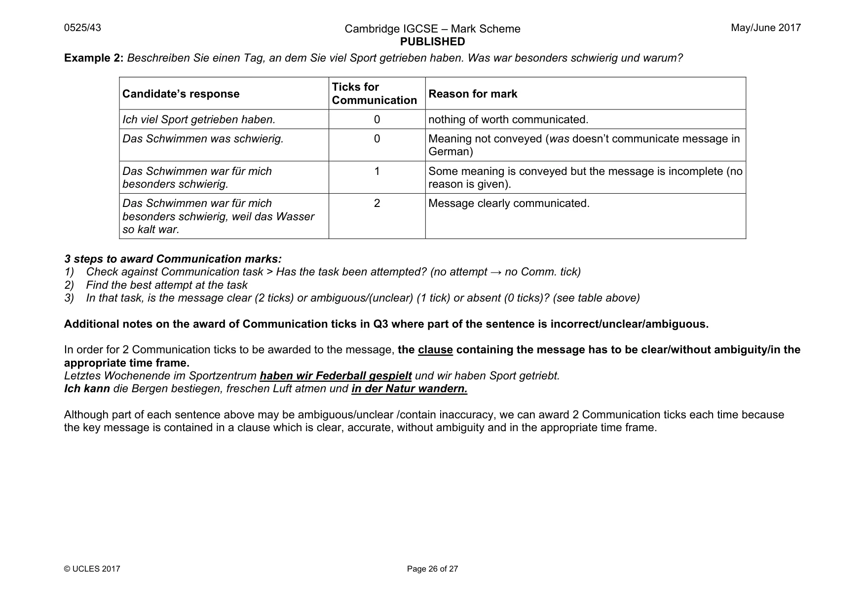 Mark scheme, page 26 of 27