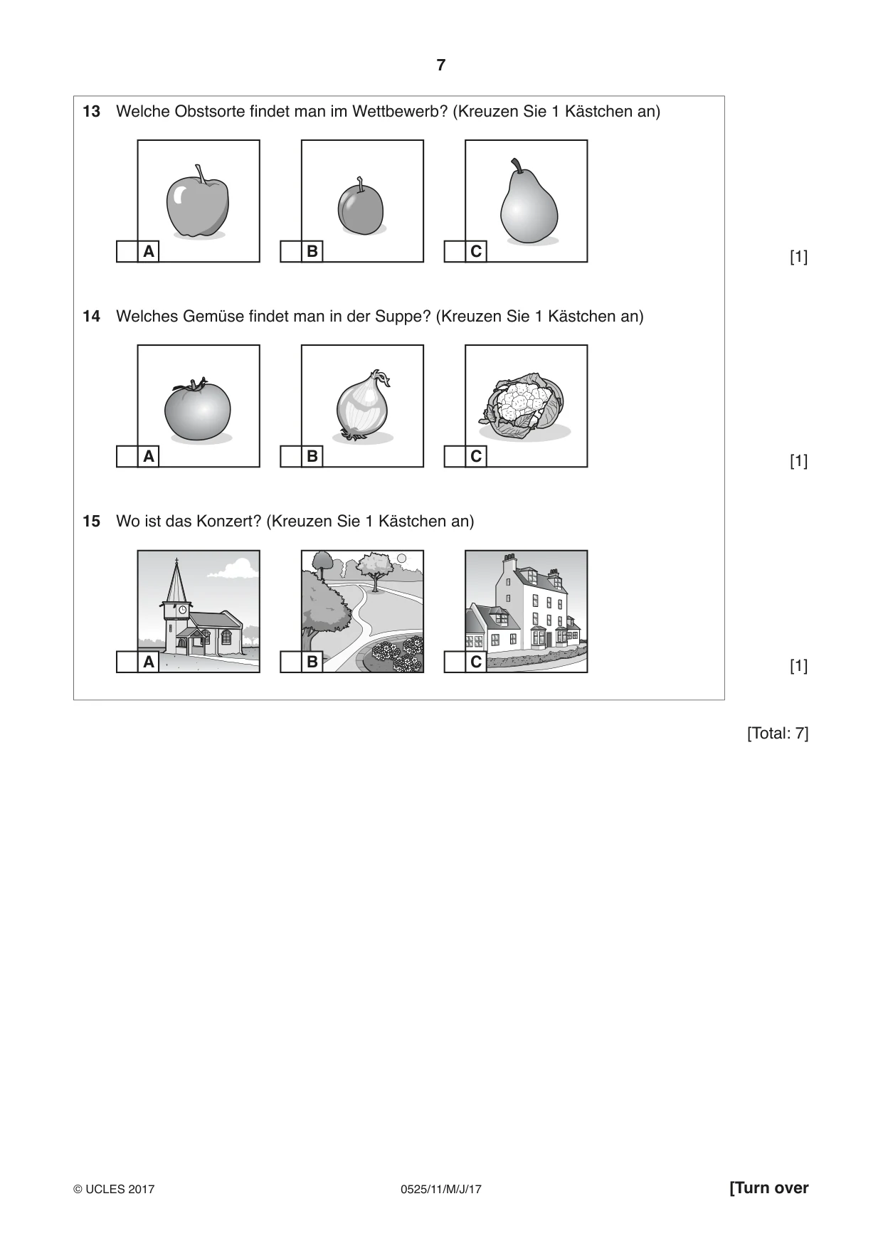 Cambridge IGCSE German - Foreign Language 0525 2017 May/June Paper 1 · Variant 1 question paper, page 7 of 16