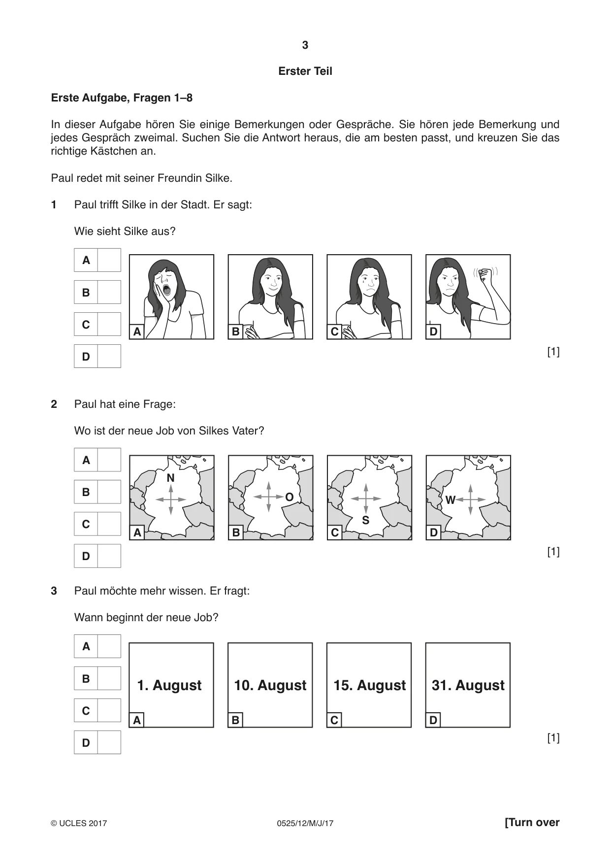 Cambridge IGCSE German - Foreign Language 0525 2017 May/June Paper 1 · Variant 2 question paper, page 3 of 16