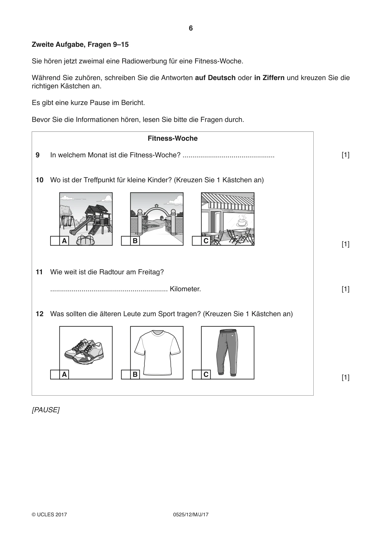 Cambridge IGCSE German - Foreign Language 0525 2017 May/June Paper 1 · Variant 2 question paper, page 6 of 16