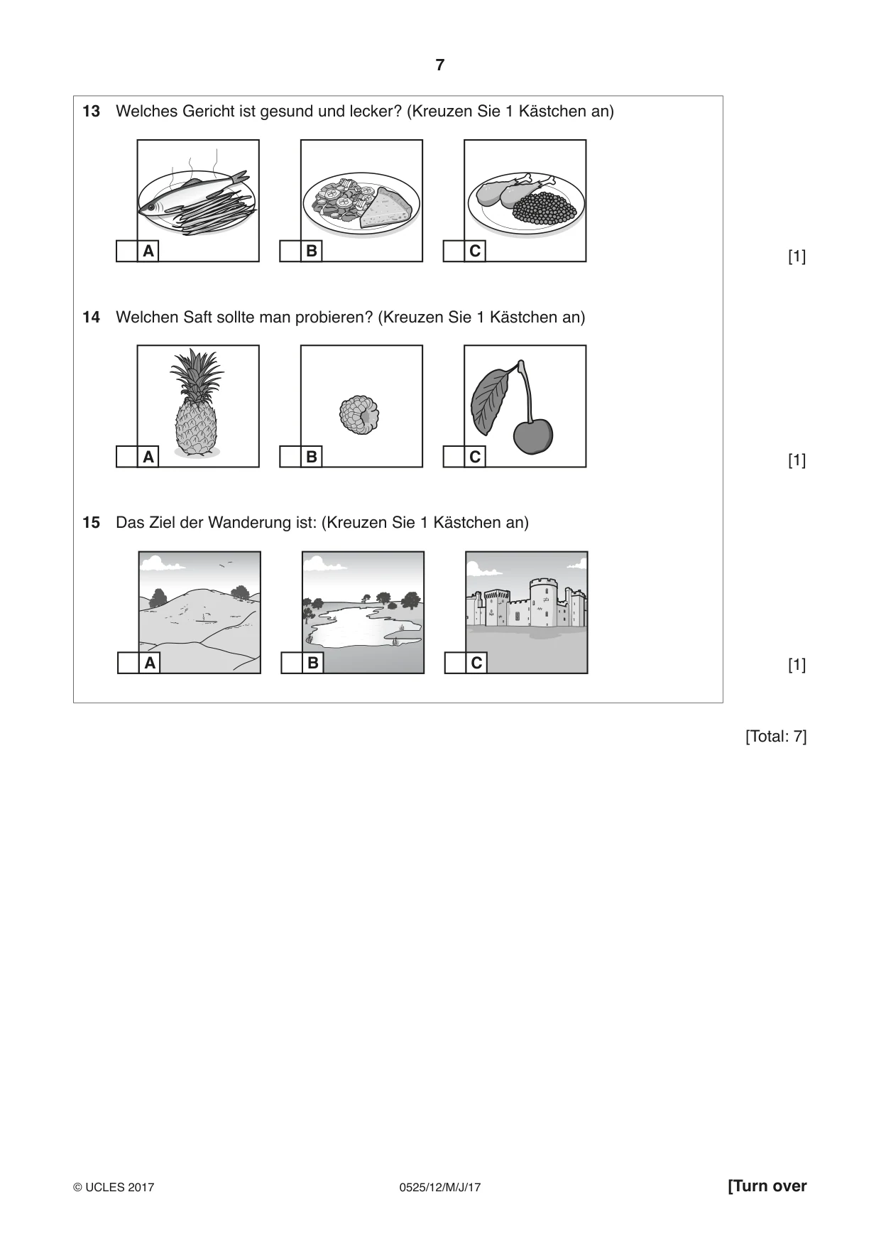 Cambridge IGCSE German - Foreign Language 0525 2017 May/June Paper 1 · Variant 2 question paper, page 7 of 16